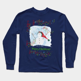 Merry Christmas Musical Happy Snowman Winter and Christmas Long Sleeve T-Shirt